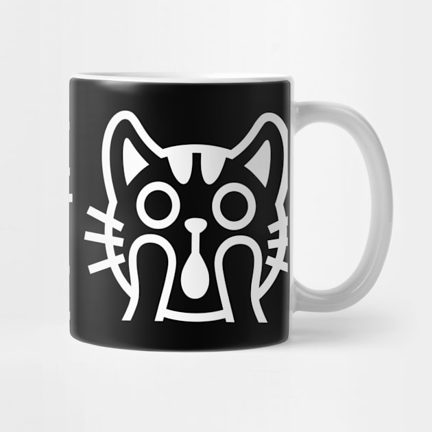 The Oh Cat Face (White)- Funny Pun Phrase By Surprised Cat by vystudio